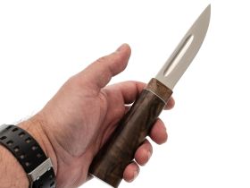 Нож Северный шейный, сталь Х12МФ, рукоять корень кавказского ореха