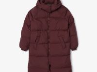 Женский длинный пуховик Lacoste с капюшоном