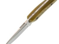 Нож Pocket Wolf Мини Тактик с долом, сталь AUS10Co, рукоять микарта, желтый