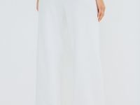 Вязаные широкие брюки, Белый