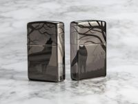 Зажигалка ZIPPO Classic с покрытием Black Ice, латунь/сталь, чёрная, глянцевая, 36х12х56 мм