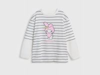 Лонгслив с принтом для девочек, Белый