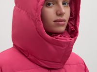 Утепленное пальто с талией на кулиске