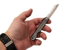 Нож складной Higonokami Nagao Kanekoma, 70мм, сталь SK-5 3 слоя, рукоять нержавеющая сталь черная