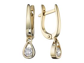 Серьги из желтого золота с бриллиантами э0301сг07120600