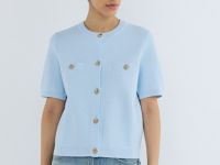 Кардиган с коротким рукавом, Голубой