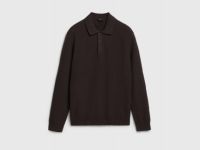 Текстурное вязаное поло, Коричневый