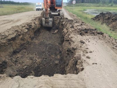 На участке трассы «Колыма» в Таттинском районе Якутии ведутся восстановительные работы