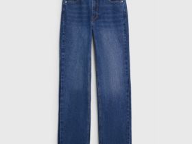 Прямые джинсы с высокой посадкой, Синий