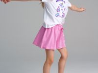 Комплект трикотажный для девочек: фуфайка (футболка), шорты