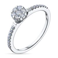 Кольцо из белого золота с бриллиантами э4701кц09181200