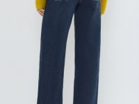 Широкие эластичные джинсы, Синий