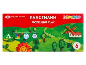Набор пластилина детского классического "Цветик" 6 цветов, со стеком, 90 гр