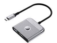 Адаптер Wiwu Travel 3 в 1 Type-C на USB 3.0/PD/HDMI (Wi-HB8002) (Grey)