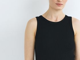 Платье-майка из трикотажа, Черный