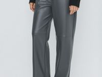 Брюки из искусственной кожи, Серый