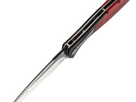 Складной нож Reptilian Корюшка-02, сталь VG-10, рукоять черный G10/красная микарта