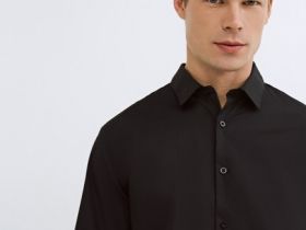 Базовая рубашка Slim, Черный