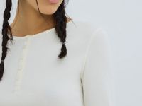 Лонгслив с пуговицами, Бежевый