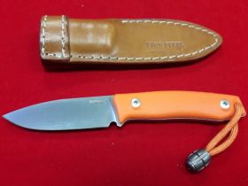 Нож с фиксированным клинком LionSteel M1 GOR, сталь M390, рукоять G10, оранжевый