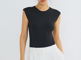 Базовое боди без рукавов, Черный