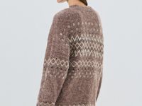 Кардиган из пряжи с шерстью альпака, Коричневый