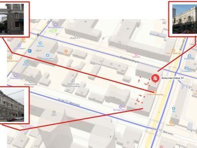 Жилой дом Обкома КПСС (2 секции) с проездной аркой, арх. Л.И. Ячин, Б.П. Рогов