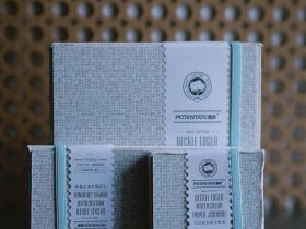 Скетчбук для акварели Potentate 10x10 см 24 л 300 г, 100% хлопок, мелкое зерно, рельефный край, голубой