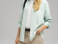 Рубашка из жатой ткани в клетку