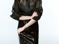 Прямая юбка с пайетками, Черный