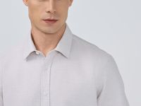 Рубашка из структурной ткани, Бежевый