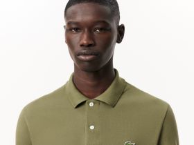 Мужское поло Lacoste L.13.12 классического кроя с длинным рукавом