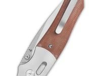 Складной нож QSP Vault, сталь 14C28N, рукоять микарта/алюминий, бежевый