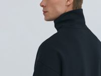 Толстовка с воротником-стойкой на молнии, Черный