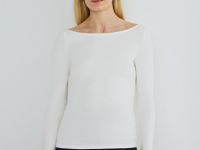 Лонгслив из вискозы, Белый