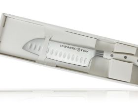 Кухонный нож Сантоку Hatamoto TW-003B, сталь AUS-8