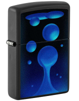Зажигалка ZIPPO Lava Lamp с покрытием Black Light, латунь/сталь, черная,матовая 38x13x57 мм