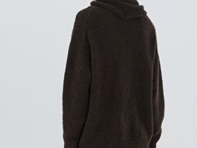 Кардиган оверсайз с шарфом, Коричневый