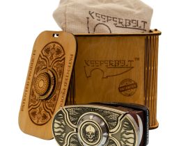 Ремень-нож Череп Keeperbelt, латунь