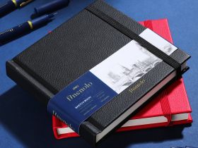 Блокнот для зарисовок Finenolo 12*12 см 40 л 160 г, твердая обложка черный