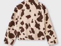 Молочная укороченная куртка-трансформер оверсайз из искусственного меха Глория Джинс