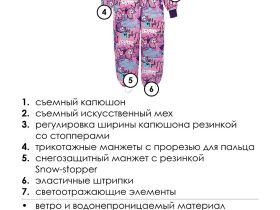 Комбинезон текстильный с полиуретановым покрытием для девочек