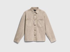 Куртка-рубашка из твила с карманами, Бежевый
