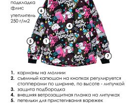 Куртка текстильная с полиуретановым покрытием для девочек