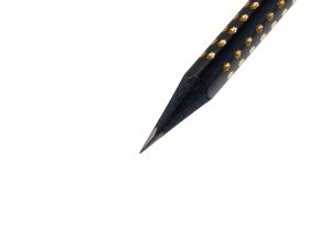 Карандаш чернографитный Faber-Castell "Sparkle Black" B, трехгранный, заточен., черный/золотой