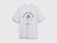 Футболка с цветочным принтом, Бежевый