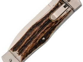 Выкидной нож Mikov Predator, сталь 420, рукоять рог оленя