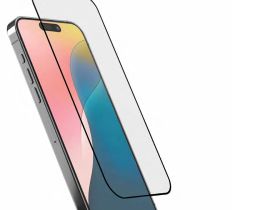 Защитное стекло uBear Extreme Nano Shield для Apple iPhone 16 с чёрной рамкой