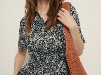 Платье с коротким рукавом и принтом