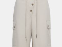 Шорты из тенселя с накладными карманами